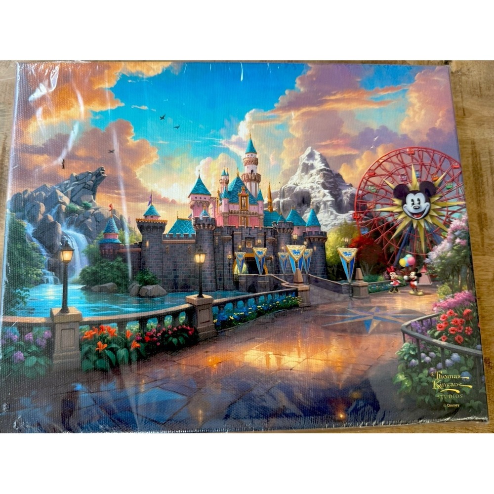 Disney Parks Disneyland California Adventure Canvas Wrap Thomas Kinkade 6x8" NEW